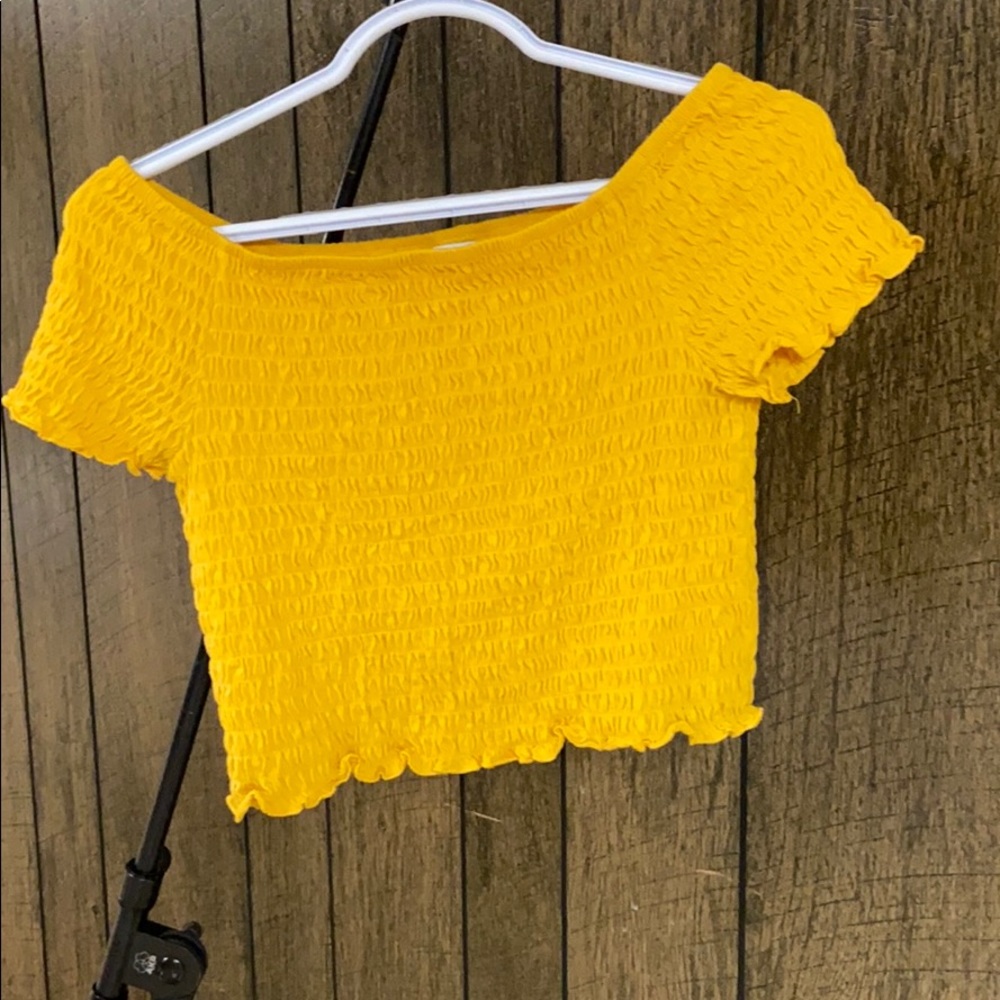 Yellow crop top